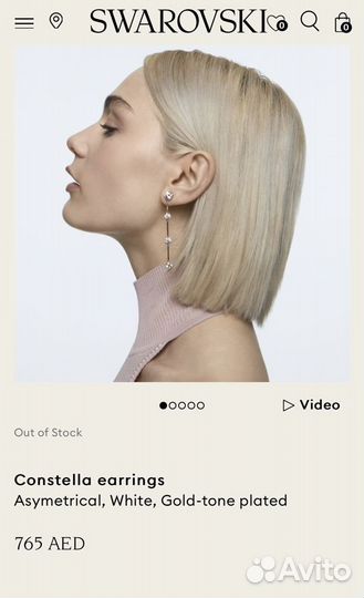 Новые Swarovski серьги Constella оригинал