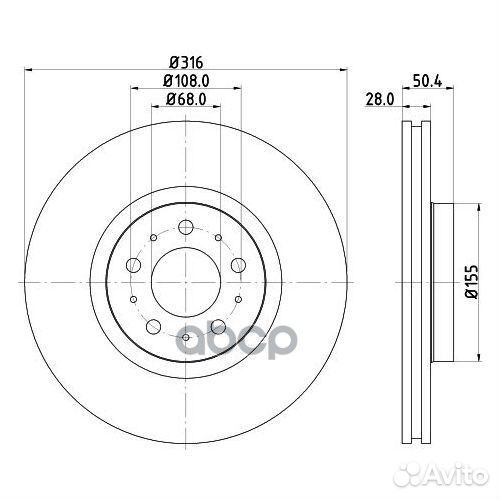 Диск торм. для а/м Volvo XC90 (02) /S60 (00)