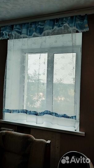 Шторы тюль на кухню с верхним ламбрекеном