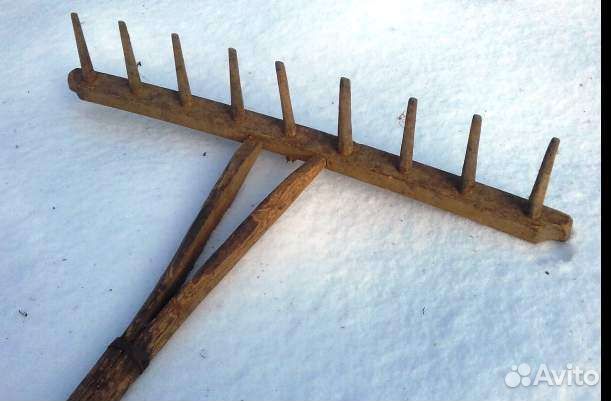 Грабли деревянные старинные для уборки сена