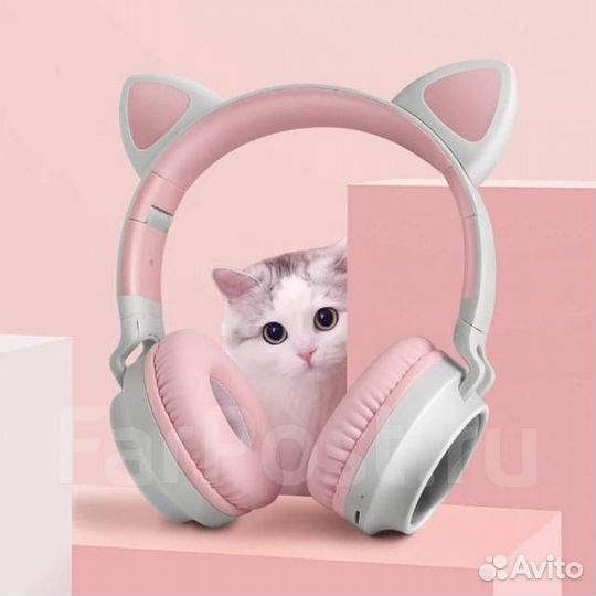 Наушники накладные с ушками кошки Bluetooth Cat Ea