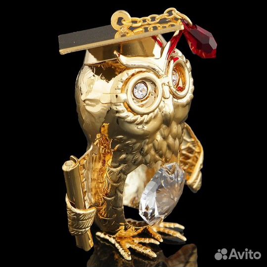 Сувенир 'Сова', 4,5x3,5x5,5 см, с кристаллами