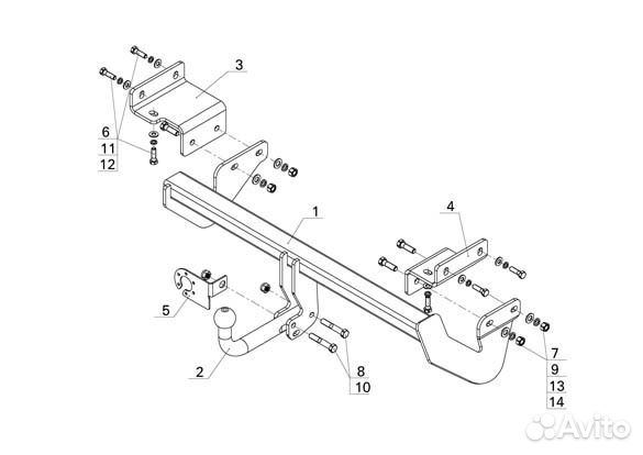 Фаркоп на Kia Cee'd 2012-2018 универсал