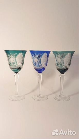Бокалы цветной хрусталь Германия