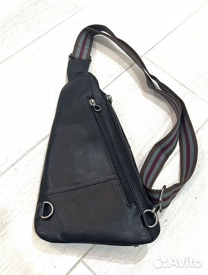 Мужская кожаная сумка replay нагрудная бананка