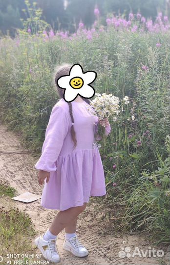 Платье летнее из муслина на девочку