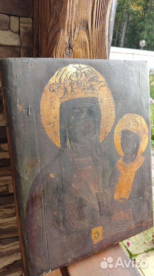 Старинная икона Богородицы Ченстоховкая 43*35