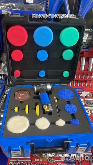 Пневмошлифмашинка угловая орбитальная, в кейсе