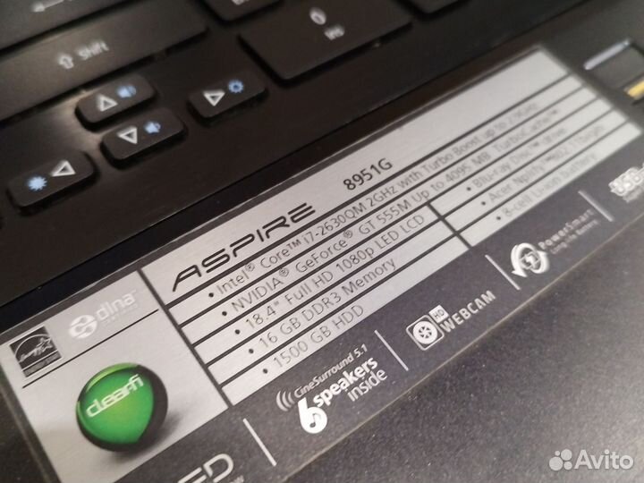 Игровой Король Acer(18'4-FHD/i7/GeF555/16GB/SSD1TB