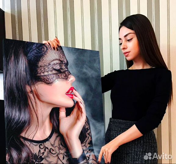 Портреты по фото на холсте на праздник с доставкой