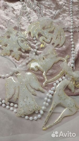 Ёлочные игрушки ручной работы из эпоксидной смолы