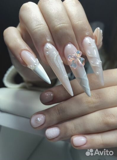 Маникюр с покрытием, наращивание