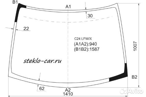 Стекло лобовое Nissan Serena 5D WagonC24 1999-05