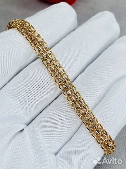 Золотой браслет плетения итальянка