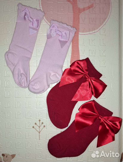 Гольфы (носки) детские с бантиком 16-19 размер