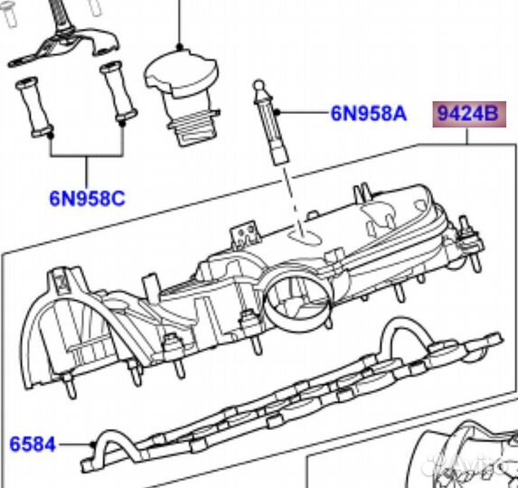 Крышка клапанная TDV6 3.0D RH Land Rover Jaguar