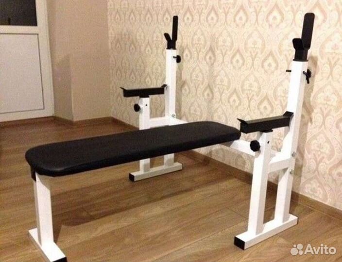 Скамейки, стойки для жима, штанги, гантели