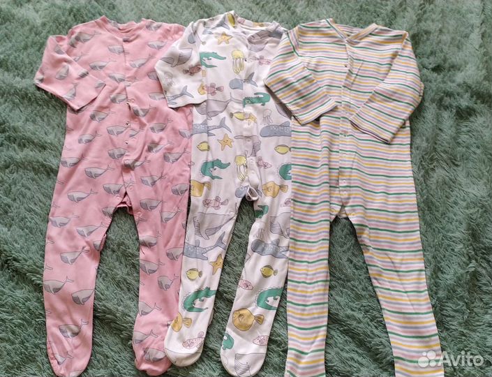 Большой пакет брендовых вещей на девочку 80р