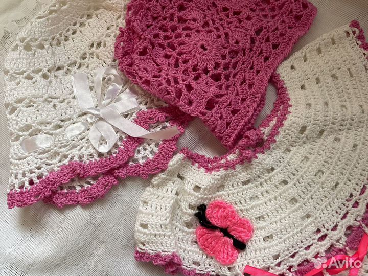 Комплект для крещения : 4 вязаные вещи