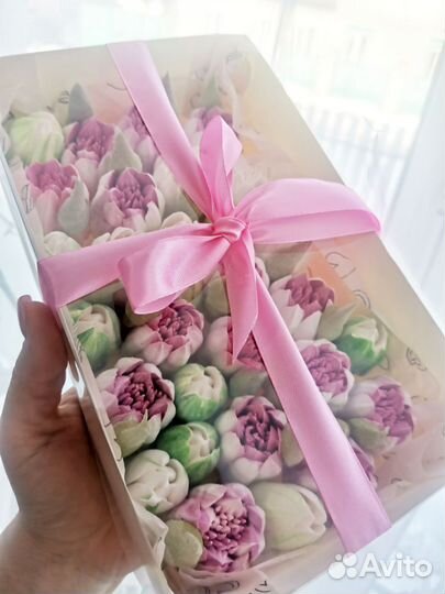 Сладкий букет из зефира, коробочка зефира, подарок