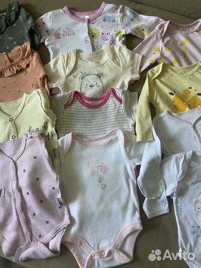 Боди пакетом для девочки 56р