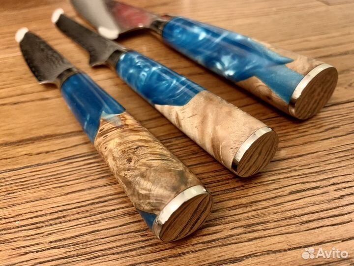 Ножи кухонные. Набор. Дамасская сталь 67 слоев