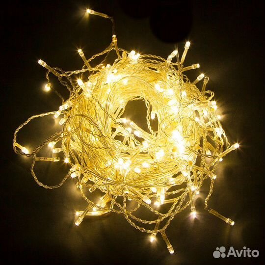 Гирлянда светодиодный занавес CL24 3*3м желтый