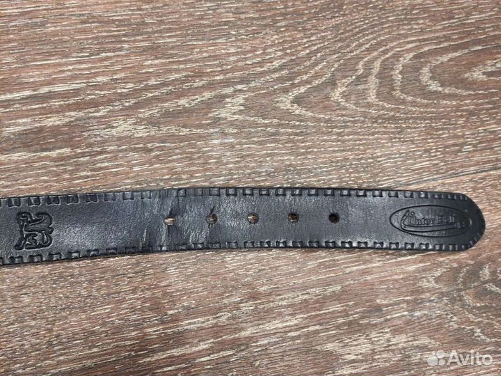 Пояс мужской синий натуральная кожа