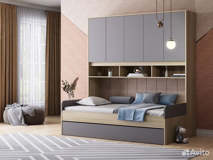 Кровать с антресолью дельта Next 21.05