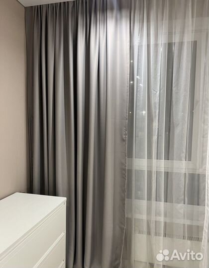 Шторы блэкаут, новые, серые