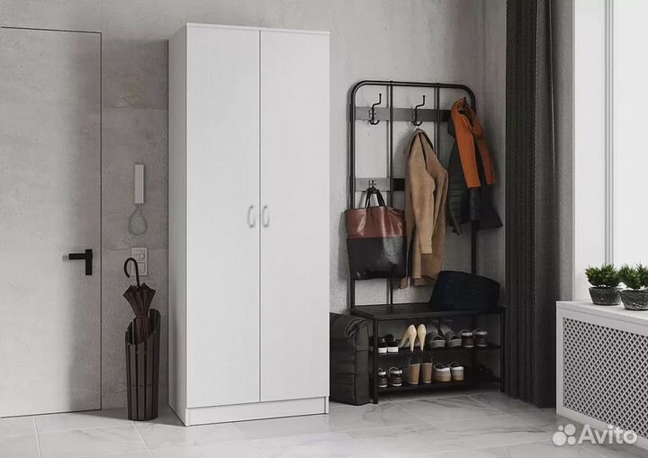 Шкаф распашной Ронда (Бася) 2д белый в наличии