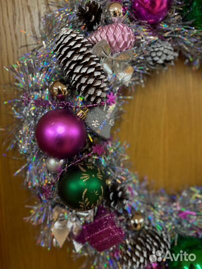 Новогодний венок ручной работы