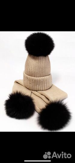 Комплект шапка и шарф для девочки