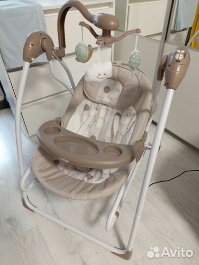 Электронные качели шезлонг для новорожденных