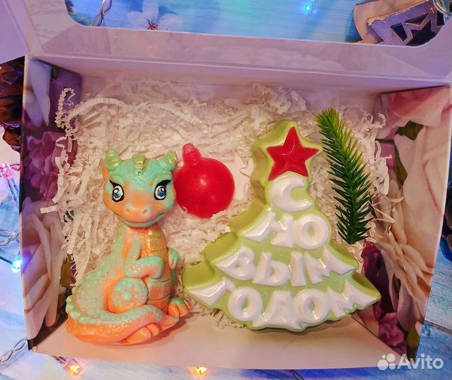 Новогодний набор мыла ручной работы. Дракон