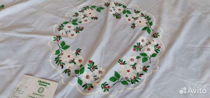 Скатерть и 6 салфеток рождество США