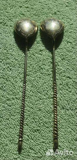 Ложки чайные с витыми ручками, 19 век Россия