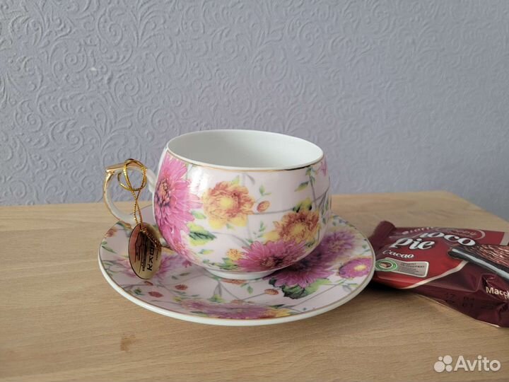 Чашка с блюдцем фарфор