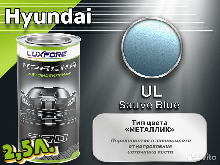 Краска Luxfore 2,5л. (Hyundai UL Sauve Blue)