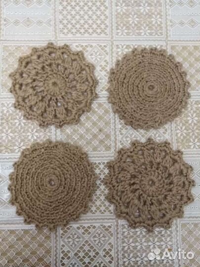Салфетки из джута ажурные