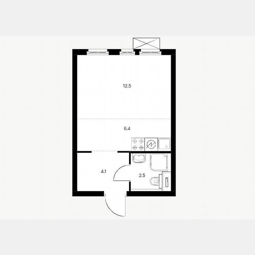 Квартира-студия, 25,5 м², 6/33 эт.