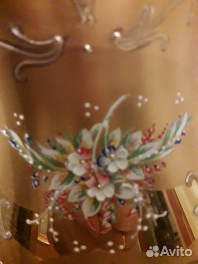 Ваза Муранское стекло 24 карата золото ручная рабо