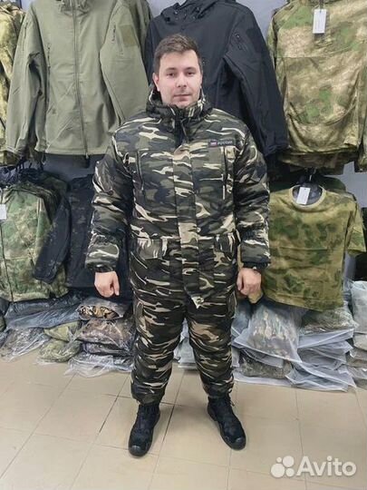 Костюм Зимний Горка на флисе мужской (Камуфляж)