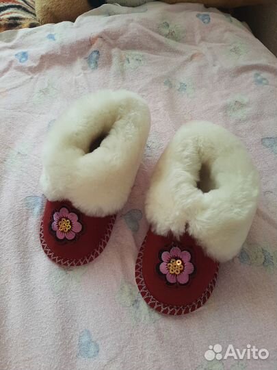 Меховые тапочки детские