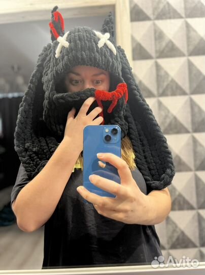 Балаклава с ушками теплая / на шлем / нашлемник