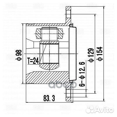 Шрус для а/м Toyota HiAce (89) (внутр.) (GO 19