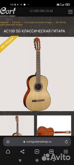 Гитара (Cort guitars модель AC100 SG)