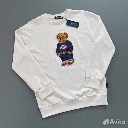 Свитшот polo ralph lauren с медведем белый