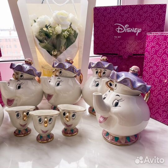 Чайники чашки сервиз красавица и чудовище