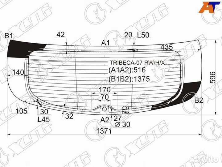 Стекло заднее Subaru Tribeca